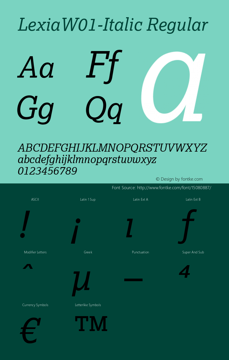 LexiaW01-Italic Regular Version 1.00图片样张