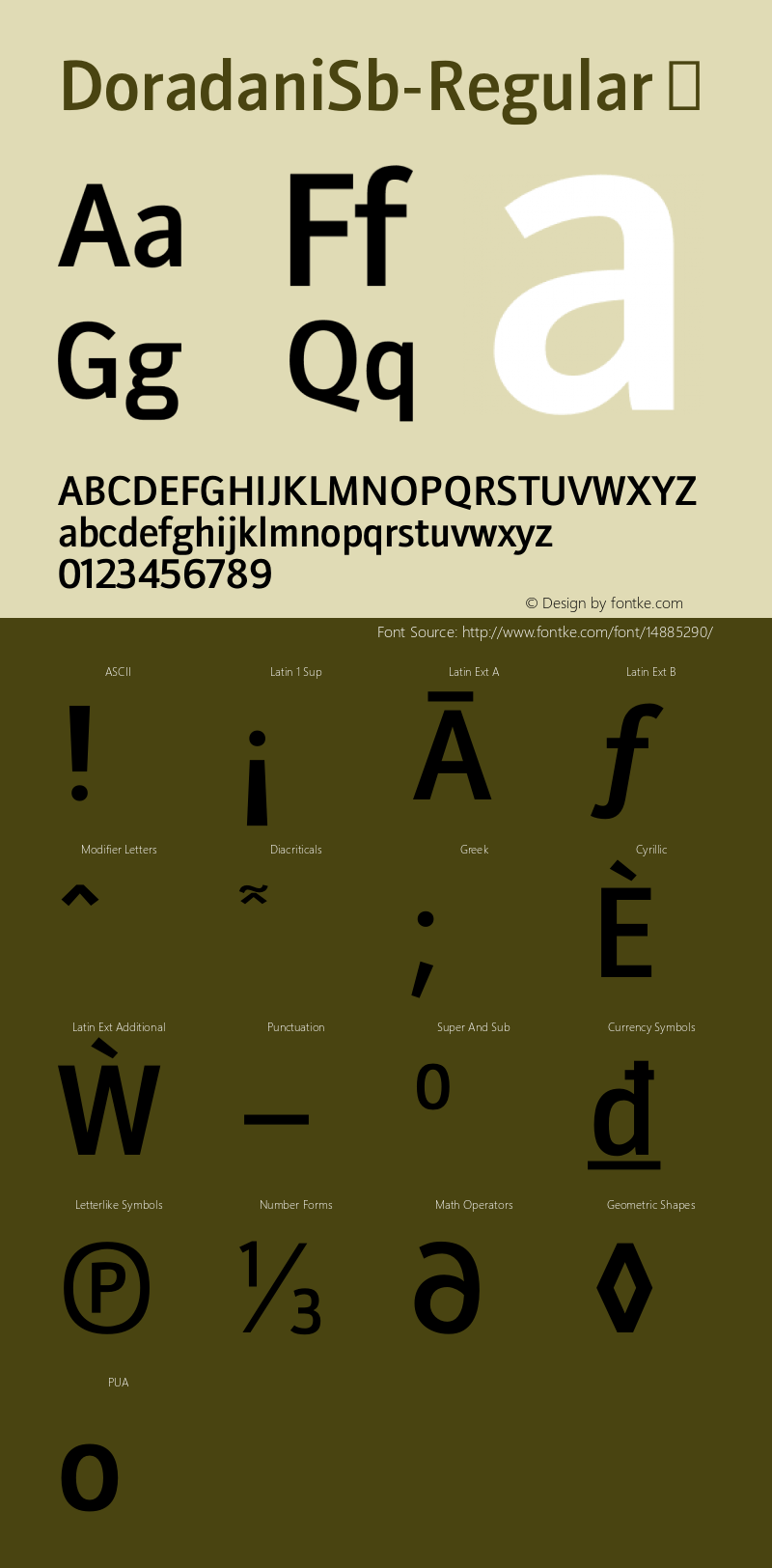 DoradaniSb-Regular ☞ Version 2.200;com.myfonts.typodermic.doradani.semibold.wfkit2.3zo6图片样张