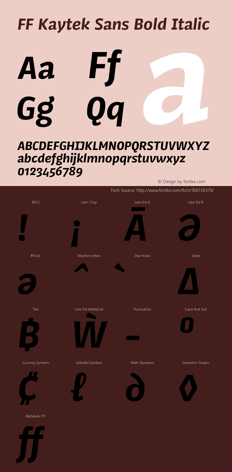 FF Kaytek Sans Bold Italic 1.00, build 6, s3图片样张